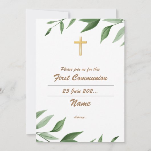 プレミエール・コミュニオンラメーオーオリヴィエ 招待状 (正面)