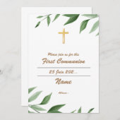 プレミエール・コミュニオンラメーオーオリヴィエ 招待状 (正面/裏面)