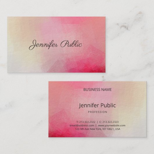 プレミパーソナライズされたアムシックラグジュアリー手書き文字 名刺 (正面/裏面)