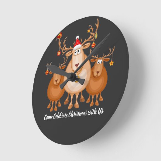 プレモラと一緒にクリスマスをお祝いしよう ラウンド壁時計 (傾斜)