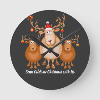 プレモラと一緒にクリスマスをお祝いしよう ラウンド壁時計