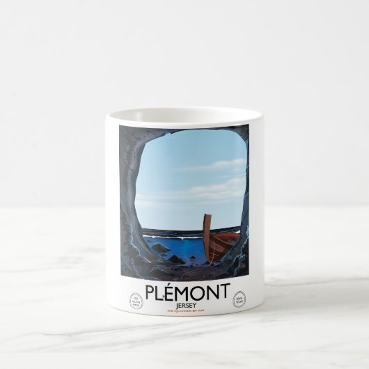 プレモント洞窟,ジャージーヴィンテージ旅行ポスター コーヒーマグカップ (中央)