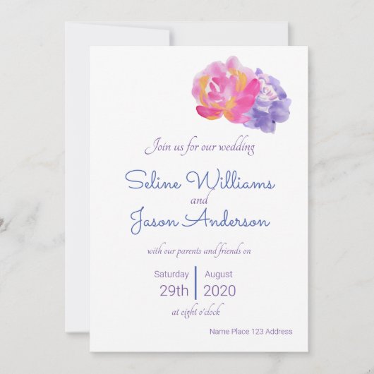 プレユニークスの結婚お祝いカード 招待状 (正面)