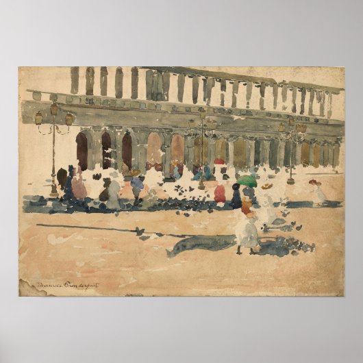 プレンダーガスト – Caffe Florian In Venice 1898 ポスター (正面)