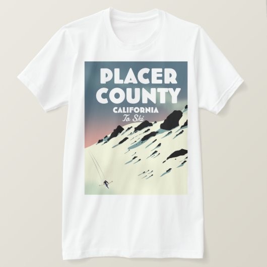 プレーサー郡カリフォルニアスキーポーザー Tシャツ (デザイン正面)