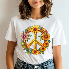 プレースサイン開花調和 Tシャツ