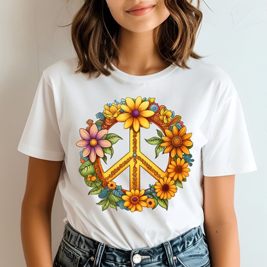 プレースサイン開花調和 Tシャツ