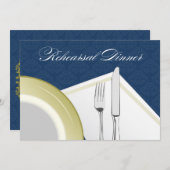 プレース設定リハーサルディナー招待状(海軍) 招待状 (正面/裏面)