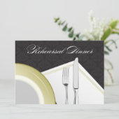 プレース設定リハーサルディナー招待状（黒） 招待状 (スタンド正面)