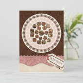 プレートいっぱいのチョコレート誕生日パーティーの招待 招待状 (スタンド正面)