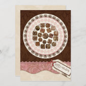 プレートいっぱいのチョコレート誕生日パーティーの招待 招待状 (正面/裏面)