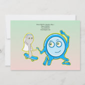 プレートがスプーンと一緒にとんでしまった 独身パーティ 招待状 (裏面)