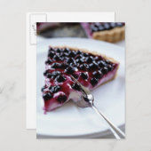 プレートでスライスするブルーベリーパイ ポストカード (正面/裏面)