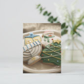 プレートのクリスマスおよびハヌカーのクッキー、 シーズンポストカード (スタンド正面)