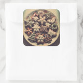 プレートのクリスマスクッキークリスマスクッキースイーツ スクエアシール (バッグ)