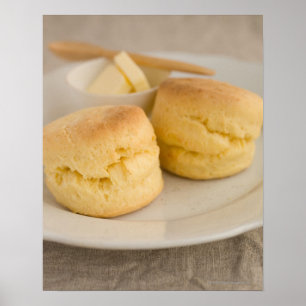 プレートのバターが付いている明白なscone ポスター