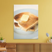 プレートのバターでトーストのクローズアップ キャンバスプリント (インサイチュ (リビング))