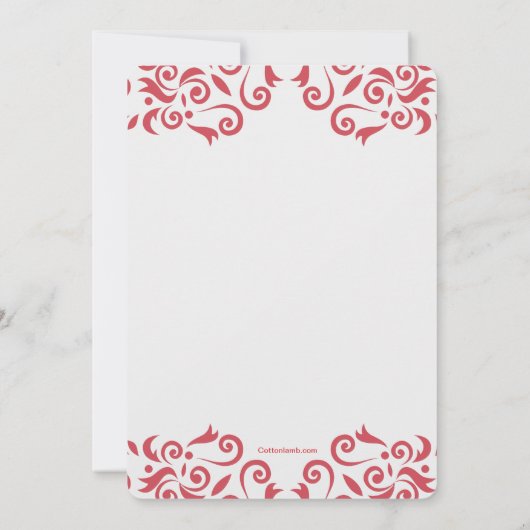 プレートのリハーサルのディナー・パーティの招待のハート 招待状 (裏面)