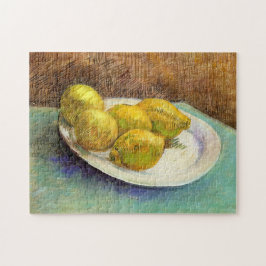 プレートのレモンが付いている静物画 ジグソーパズル