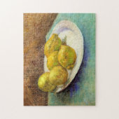 プレートのレモンが付いている静物画 ジグソーパズル (縦)