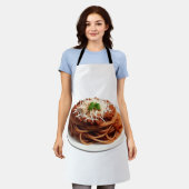 プレートの上にチーズとスパゲッティ・ボローニャ エプロン (着用した状態)