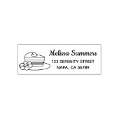 プレートの上のケーキのスライスの住所 セルフインキングスタンプ (デザイン)
