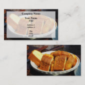 プレートの切り身のパンとナイフ 名刺 (正面/裏面)