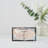 プレートの切り身のパンとナイフ 名刺 (スタンド正面)