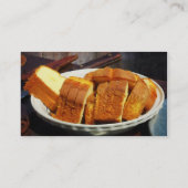 プレートの切り身のパンとナイフ 名刺 (裏面)