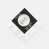 プレートの調理師ディナーへのAlexaコマンド 縁ありカクテルナプキン (角)