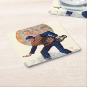 プレートの金庫 スクエアペーパーコースター (アングル)