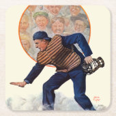 プレートの金庫 スクエアペーパーコースター (正面)