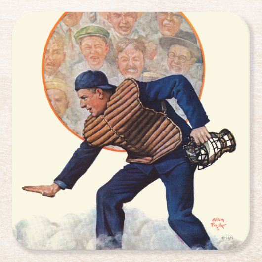 プレートの金庫 スクエアペーパーコースター (正面)