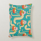 プレートの麺と猫おもしろい。すり付き麺類 アクセントクッション (正面(垂直))