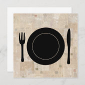 プレートセットフォークナイフスプーンヴィンテージ 招待状 (正面/裏面)