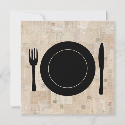 プレートセットフォークナイフスプーンヴィンテージ 招待状 (正面)