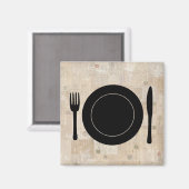 プレートセット用ナイフ用スプーンヴィンテージスタンプ マグネット (正面/裏面)