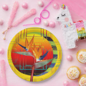 プレートトロピカルガーデンパーティーバードオブパラダイスプラント ペーパープレート (パーティー)