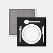 プレートナイフのフォークとスプーン マグネット (正面/裏面)