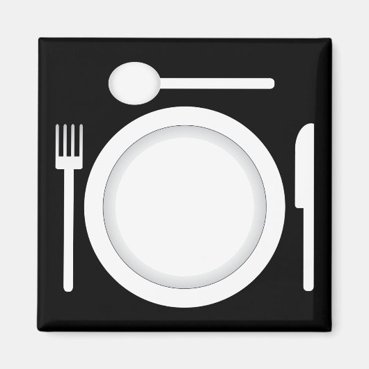 プレートナイフのフォークとスプーン マグネット (正面)