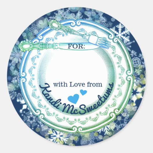 プレートファンシー器具クリスマス ラウンドシール (正面)