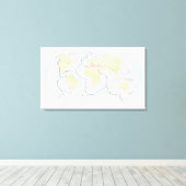 プレート余白を示す世界地図 キャンバスプリント (インサイチュ (ウッドフロア))