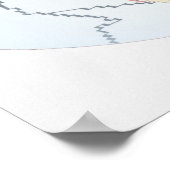 プレート余白を示す世界地図 ポスター (角)