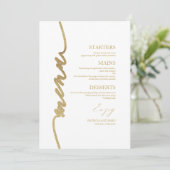 プレート用ファンシーな書体結婚式メニューカード メニュー (スタンド正面)