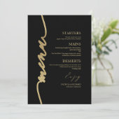 プレート用ファンシーな書体結婚式メニューカード 招待状 (スタンド正面)