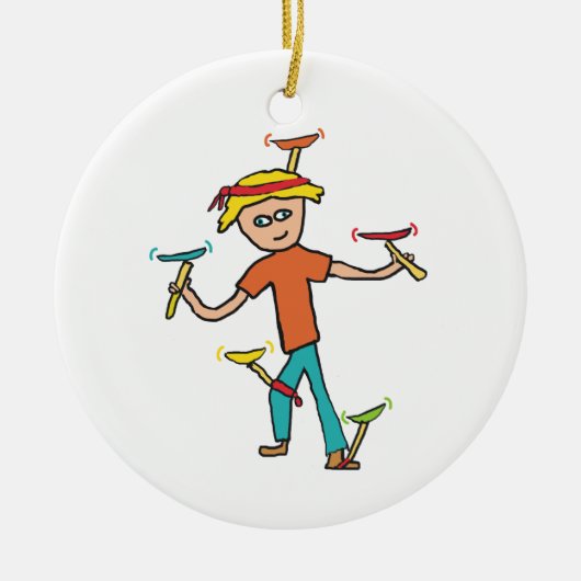 プレート紡績 セラミックオーナメント (正面)