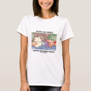 プレート造構論の地球の自然な欠陥(世界地図) Tシャツ