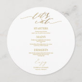 プレート食べのメニュー結婚カードを丸めよう メニュー (正面)