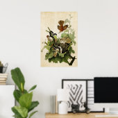 プレート16 | Ferruginous Thrush |アメリカの鳥 ポスター (ホームオフィス)