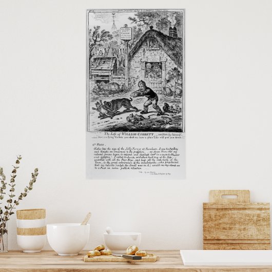 プレート1、『ウィリアム・コベットの生涯』より ポスター (キッチン)